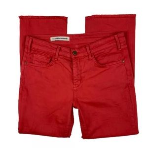 Pilcro Letterpress Women 12 Jeans Raw Hem Red